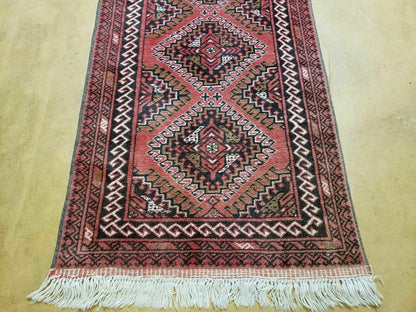Vintage Bokhara Runner Rug Turkoman Wool Handmade From Pakistan 2 Ft 5 In By 9 Ft