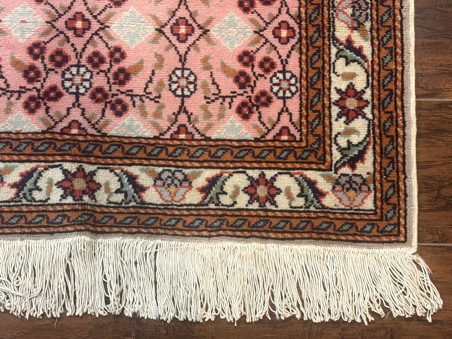 Turkish Sivas Rug 3x4 Pink Handmade Wool Vintage Kayseri Area Rug