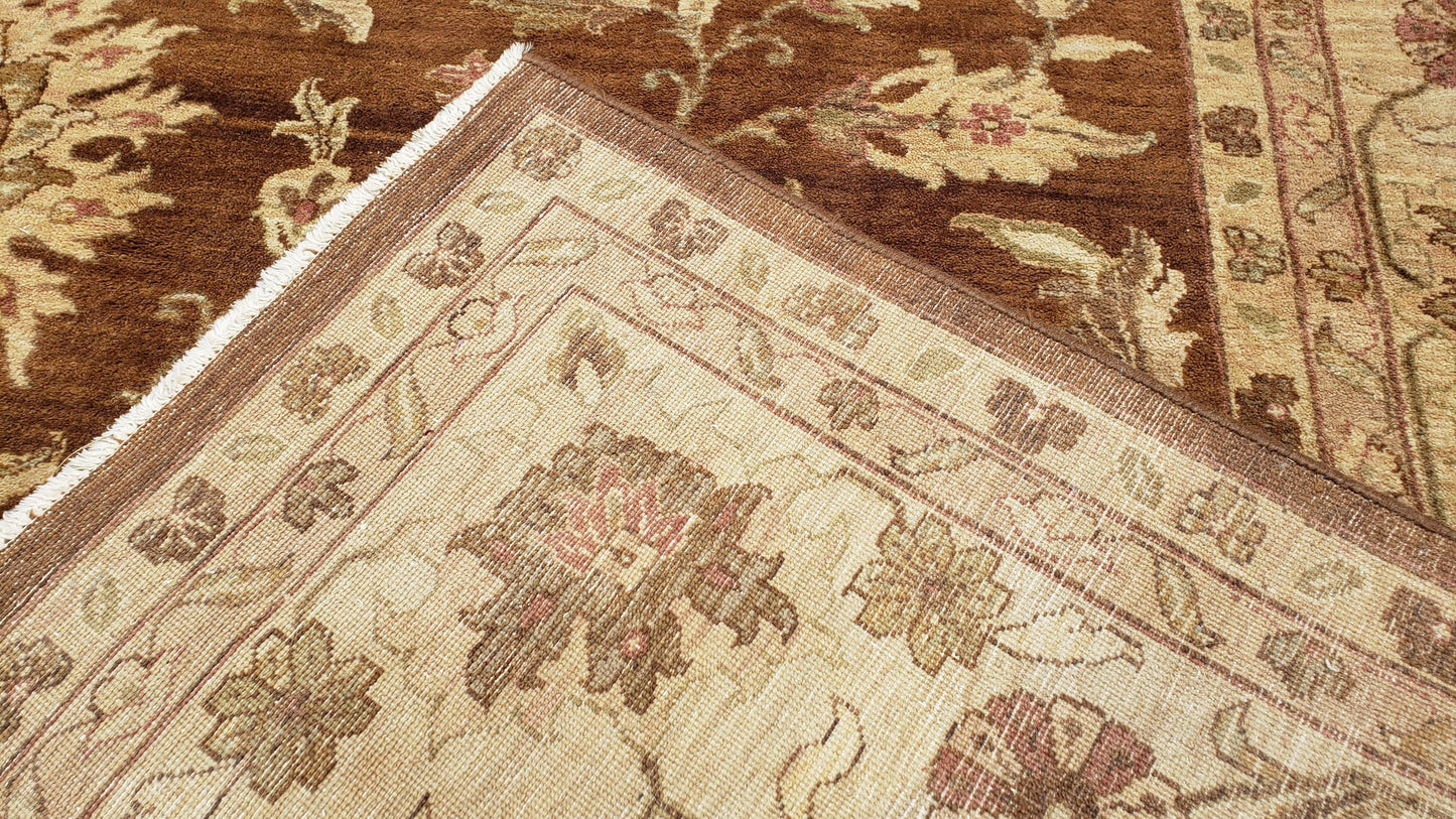 Indo Persian Rug Mahal Sultanabad Handmade Wool Area Rug 10x14 Burnt Orange Beige