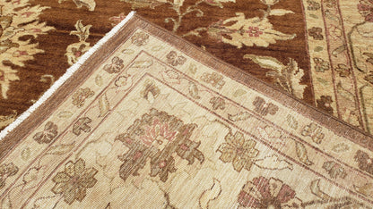 Indo Persian Rug Mahal Sultanabad Handmade Wool Area Rug 10x14 Burnt Orange Beige