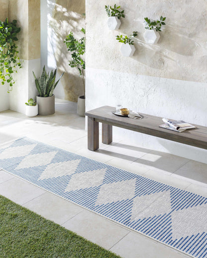 Stephan Blue Outdoor Area Rug - Stylish Durable Patio Decor