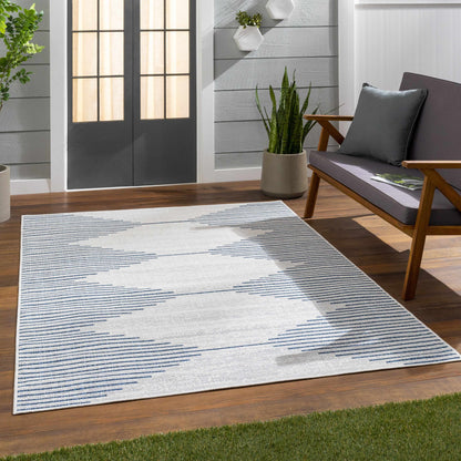Stephan Blue Outdoor Area Rug - Stylish Durable Patio Decor
