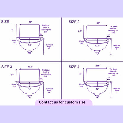 Copper Wall  Sink With  custom size