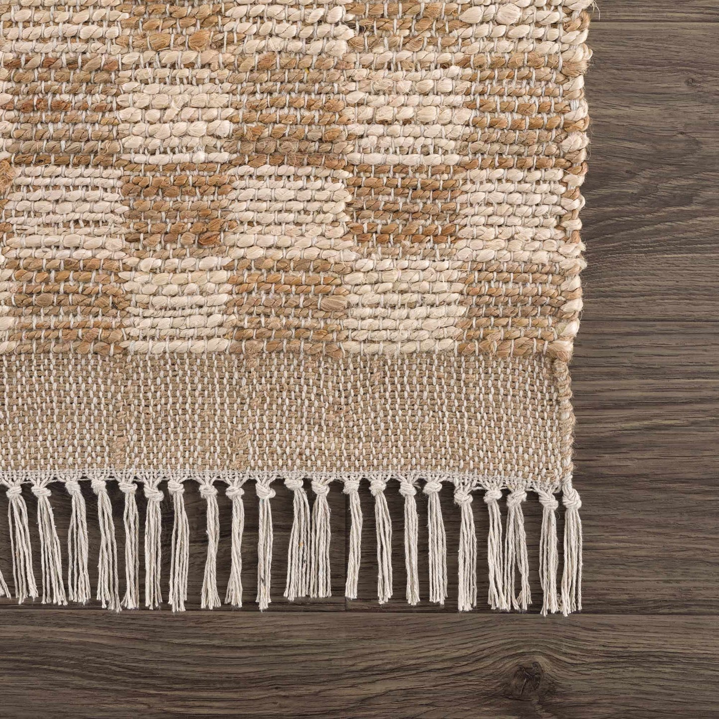 Checkered Jute Area Rug - Eco-Friendly Home Decor