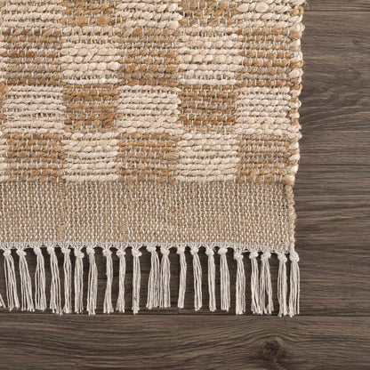 Checkered Jute Area Rug - Eco-Friendly Home Decor