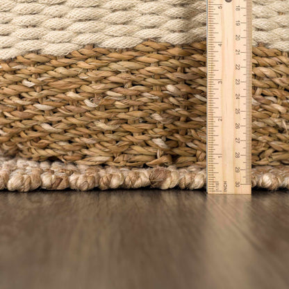 Checkered Jute Area Rug - Eco-Friendly Home Decor