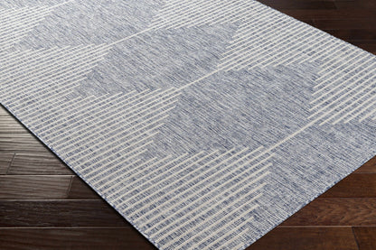 Modern blue outdoor rug