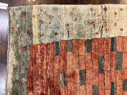 Persian Gabbeh Rug 6x8 Ft Handwoven Wool Tribal Area Rug For Home Decor