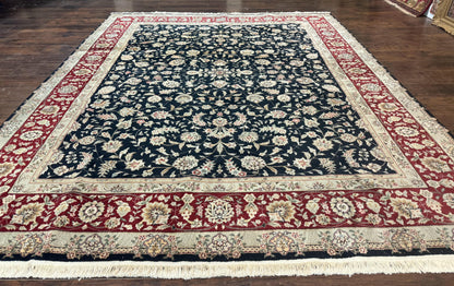 Persian Rug Black Pak 8x10 Floral Allover Hand Knotted Wool Area Rug