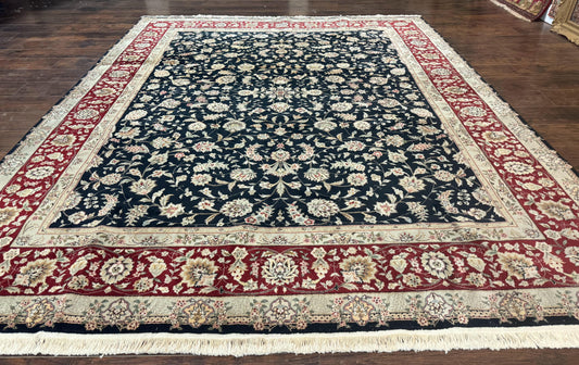 Persian Rug Black Pak 8x10 Floral Allover Hand Knotted Wool Area Rug