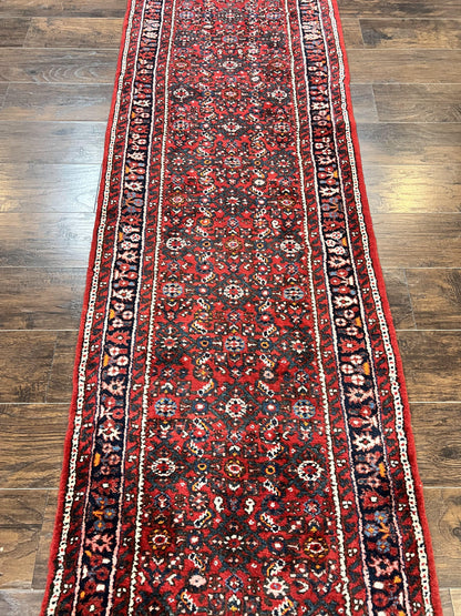 Persian Runner Rug 17ft Handmade Red Wool Hallway Carpet Antique Hamadan Dargazine
