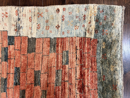 Persian Gabbeh Rug 6x8 Ft Handwoven Wool Tribal Area Rug For Home Decor