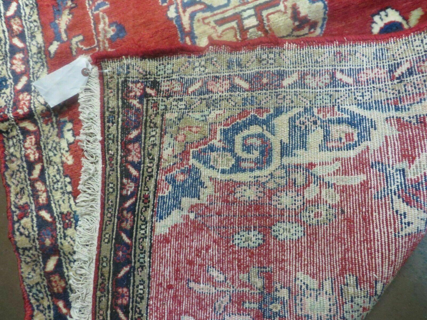 Persian Runner Rug 3x12 Vintage Wool Oriental Floral Red And Navy