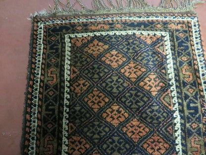 Antique Bokhara Rug Turkoman Balouchi Handmade Pakistani Wool 1920s Vintage