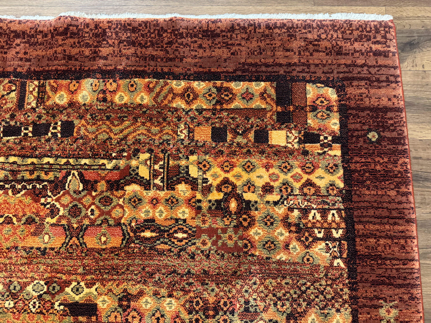 Wool Contemporary Area Rug Brown Belgium Power Loomed 8x11 Couristan