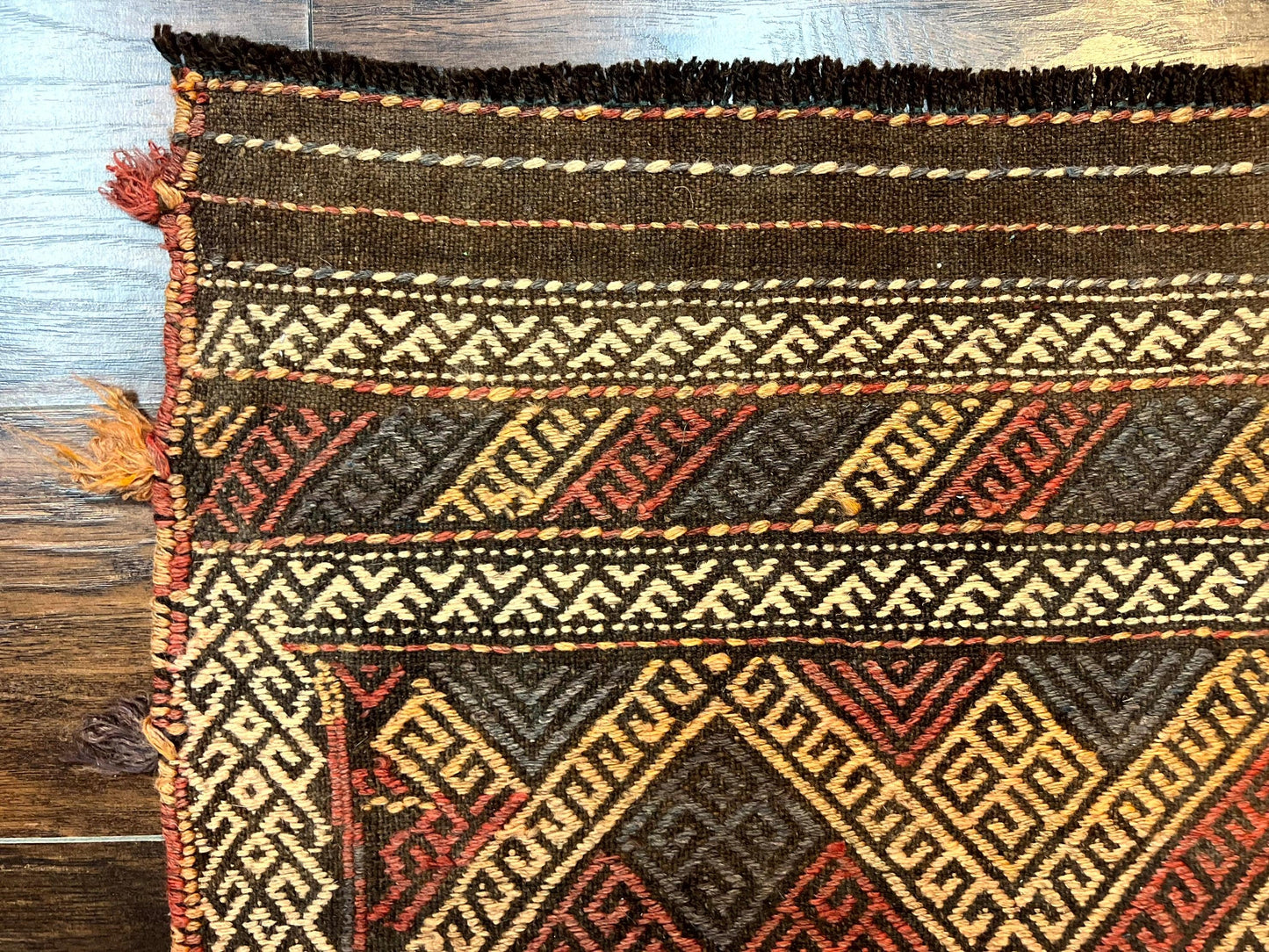 Tribal Runner Rug 2x8 Wool Handwoven Vintage Pakistani Turkoman Runner