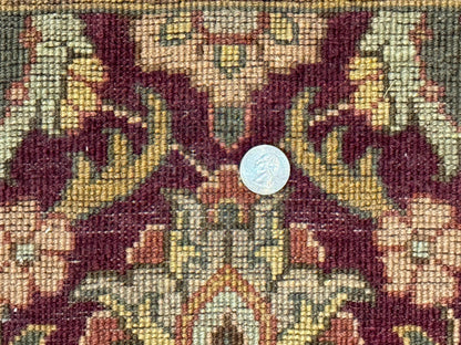 Indian Agra Runner Rug 2.6 x 17.5 Feet Floral Handmade Wool Hallway Runner