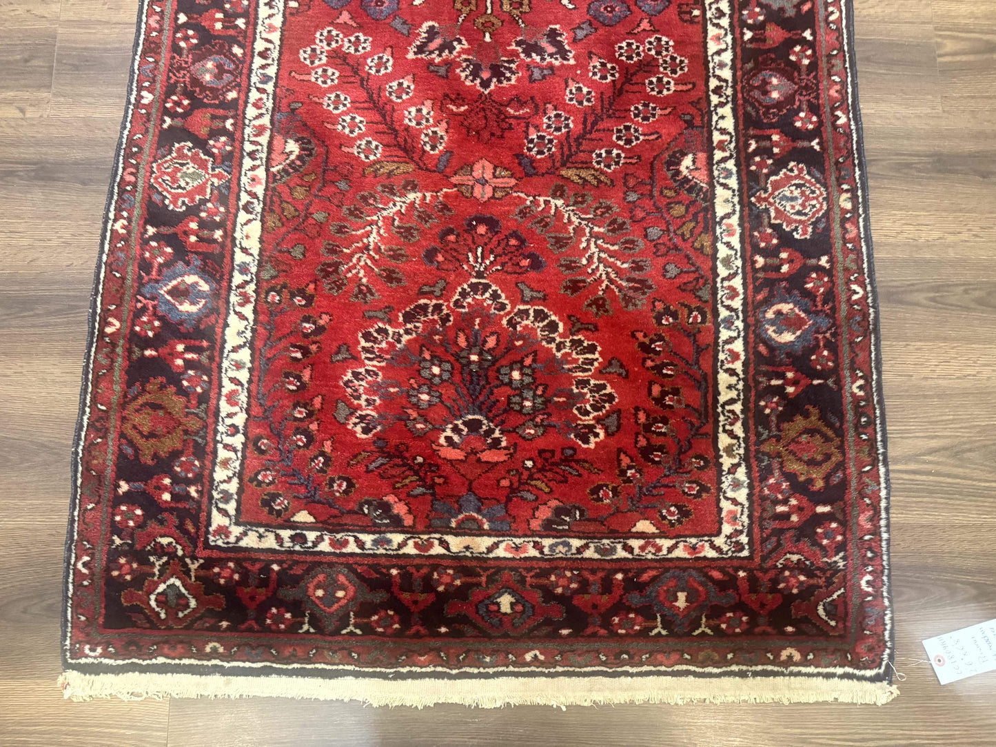 Persian Hamadan Rug Red Runner 2.6 By 6.8 Ft Floral Antique Carpet
