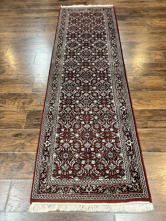 Indo Persian Runner Rug Two Point Seven By Eight Hand Knotted Wool Herati Pattern Oriental Hallway Rug