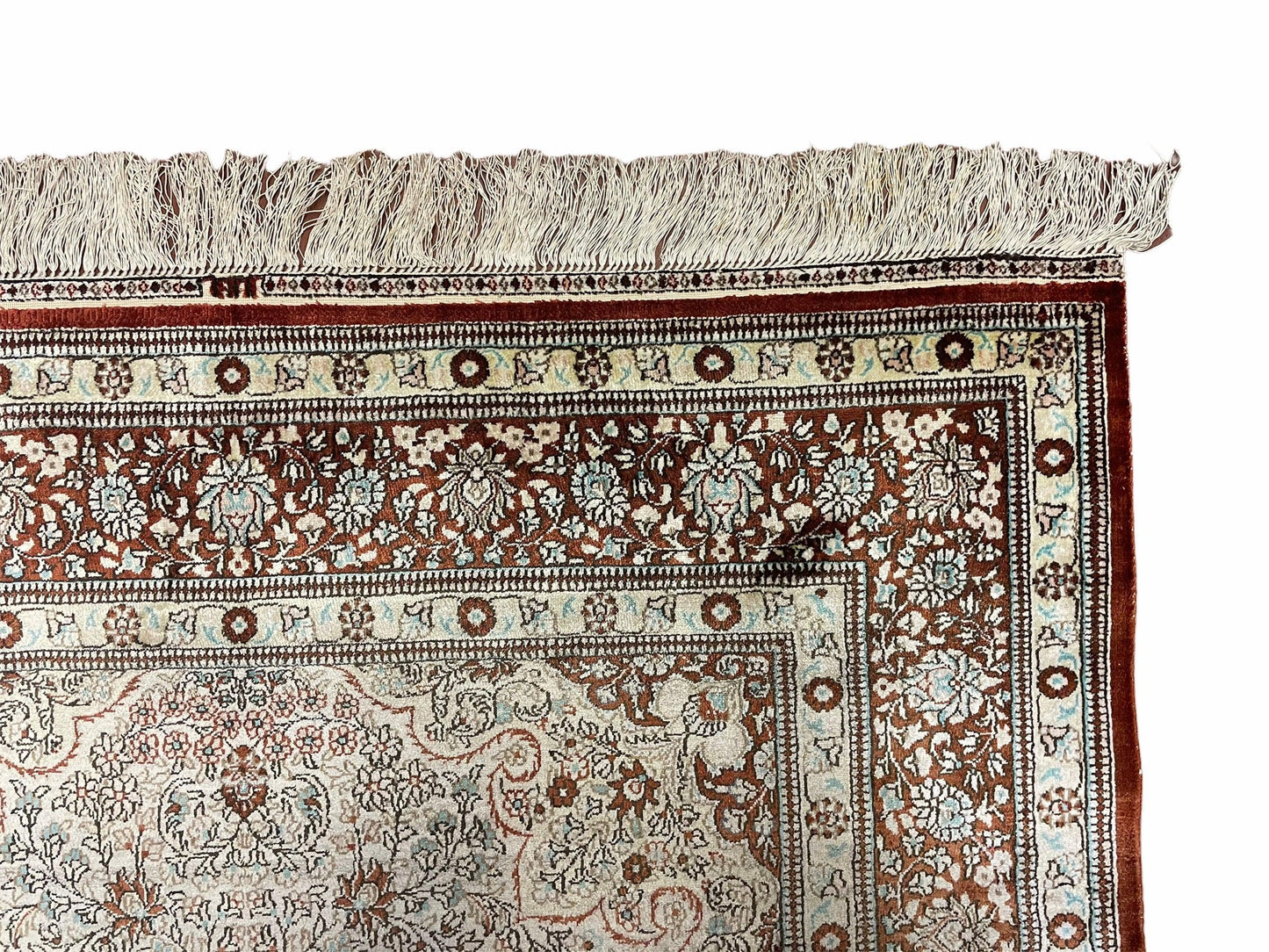 4x6 Vintage Handmade Chinese Oriental Silk Rug Hand Knotted 400 KPSI