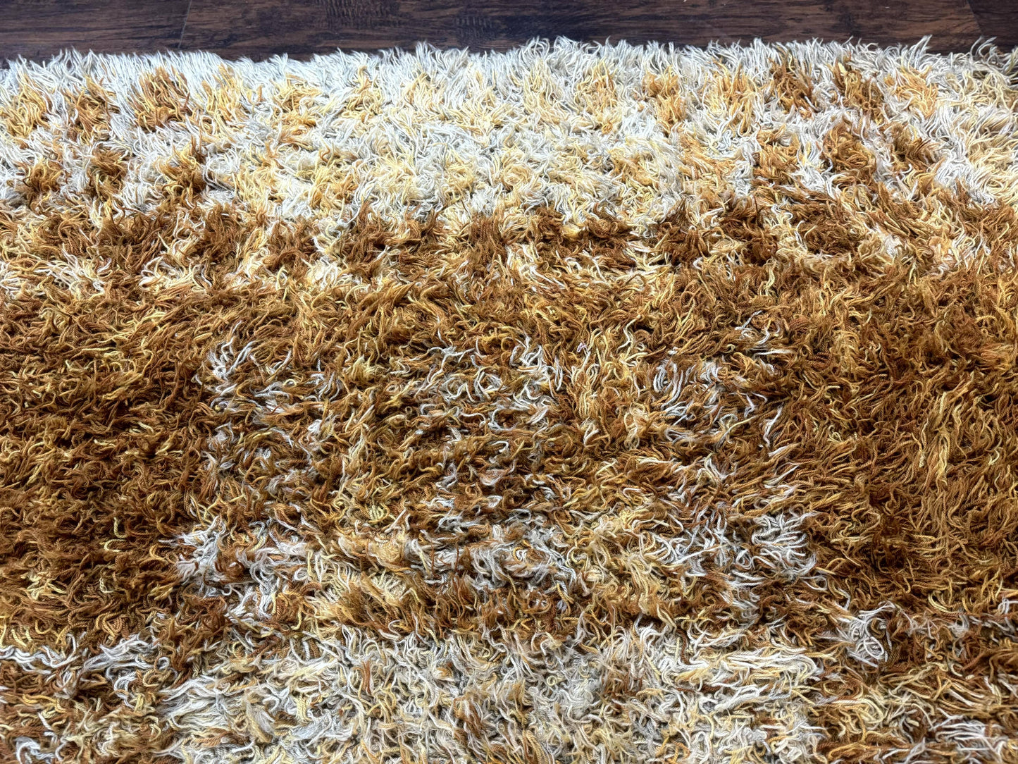 Vintage Rya Shag Rug 5.5 x 7.7 Feet Wool Area Rug for Living Room