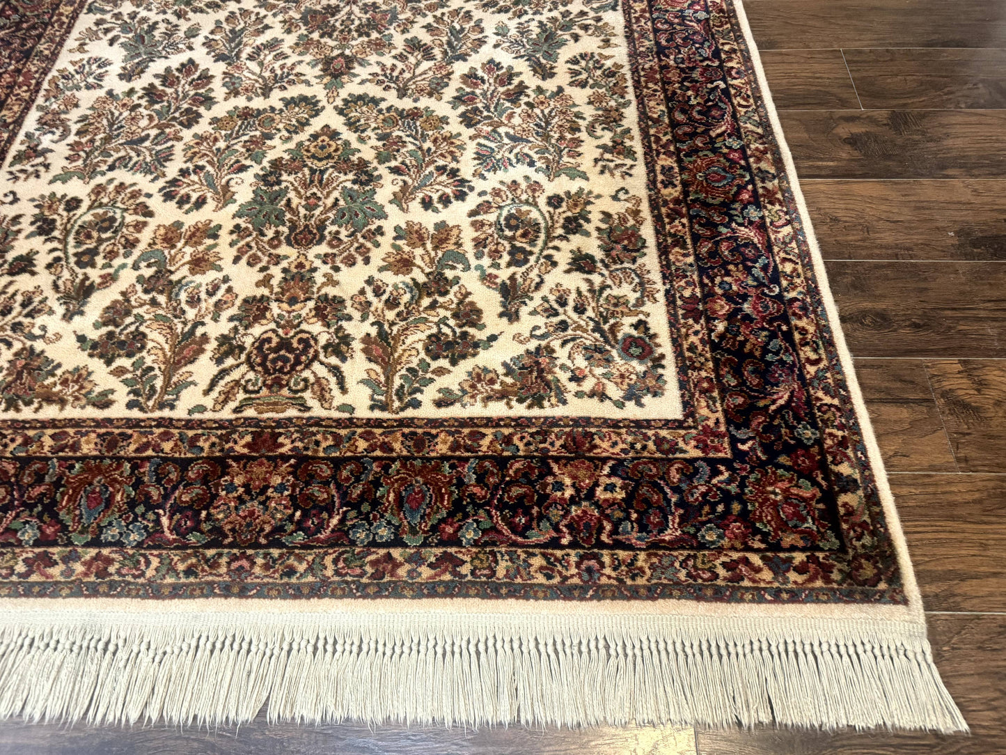 Karastan Rug Ivory Sarouk Wool 5.9x9 Vintage Original 700 Series