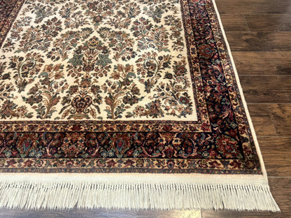 Karastan Rug Ivory Sarouk Wool 5.9x9 Vintage Original 700 Series