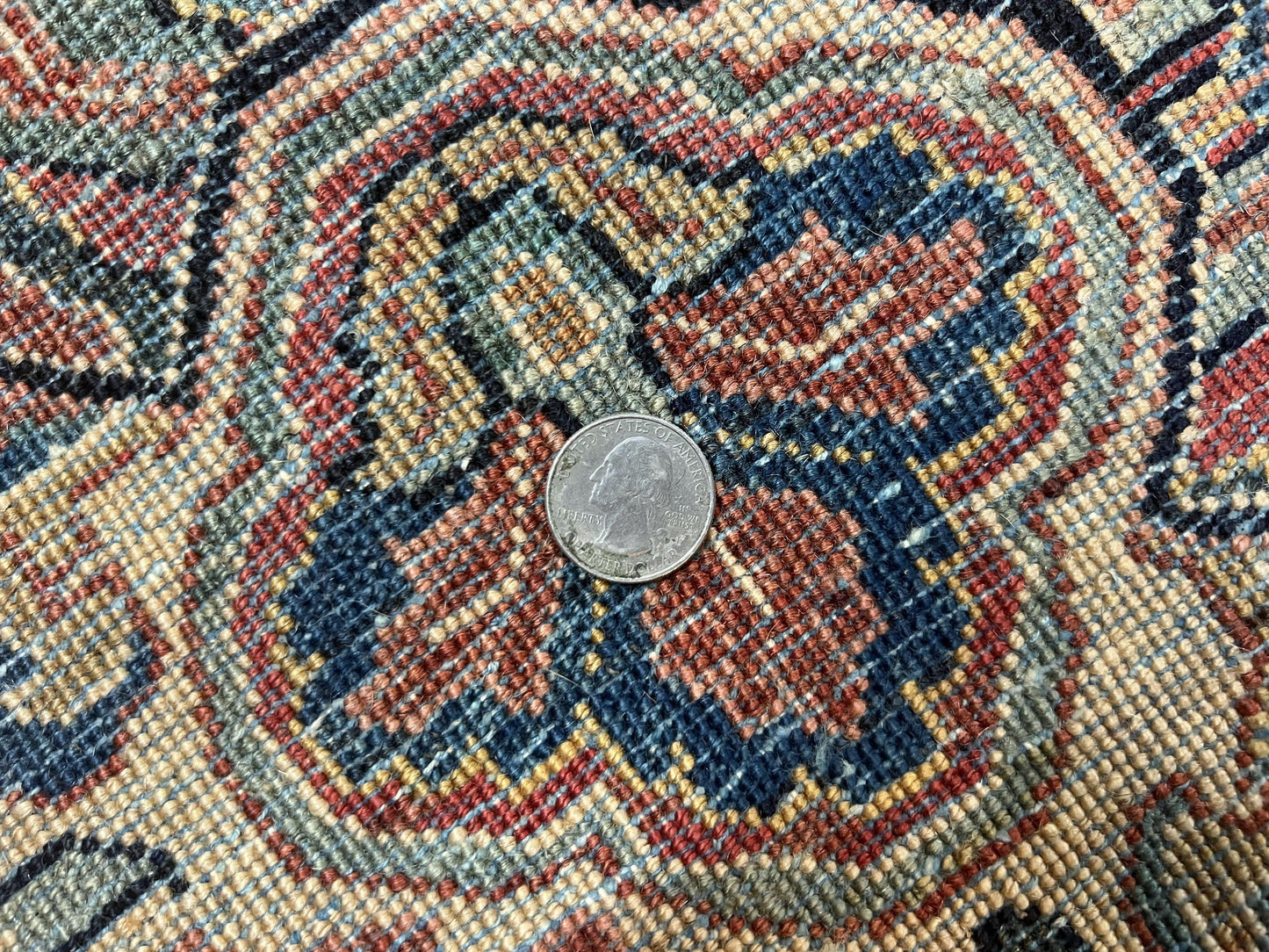 Persian Sarouk Rug 12x17 Hand Knotted Wool Antique Carpet Dark Red Floral Oriental Rug