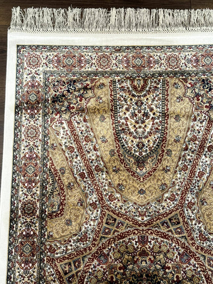 Turkish Silk Runner Rug 2.6 By 12 Hereke Mamluk Bamboo Silk Contemporary Power Loomed New