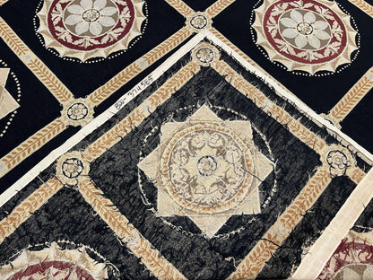 Needlepoint Rug 10x13 Handwoven Wool Panel Design English Garden Living Room