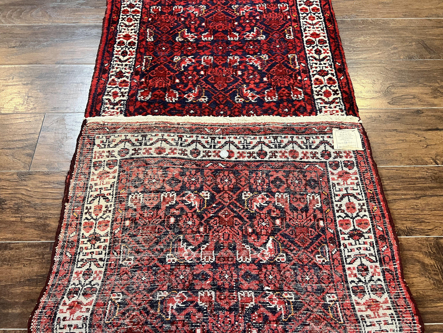 Persian Tribal Runner Hand Knotted Wool Rug 3x9 Hallway Rug Dargazin Herati
