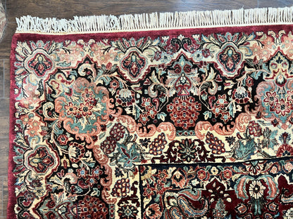Persian Sarouk Rug 12x17 Hand Knotted Wool Antique Carpet Dark Red Floral Oriental Rug