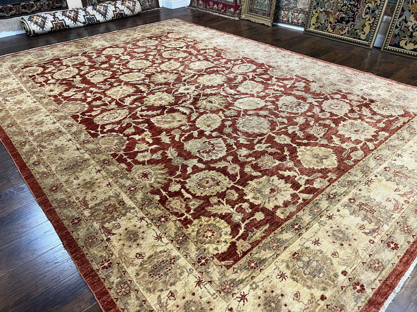 Handmade Persian Rug 10x14 Pak Sultanabad Mahal Chobi Floral Wool Oriental Vintage Carpet