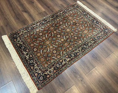 Indo Persian Bijar Rug 3x5 Red Navy Wool