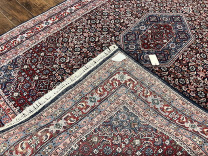 Indo Persian Rug 7x10 Hand Knotted Wool Bidjar Vintage Oriental Carpet Herati Pattern