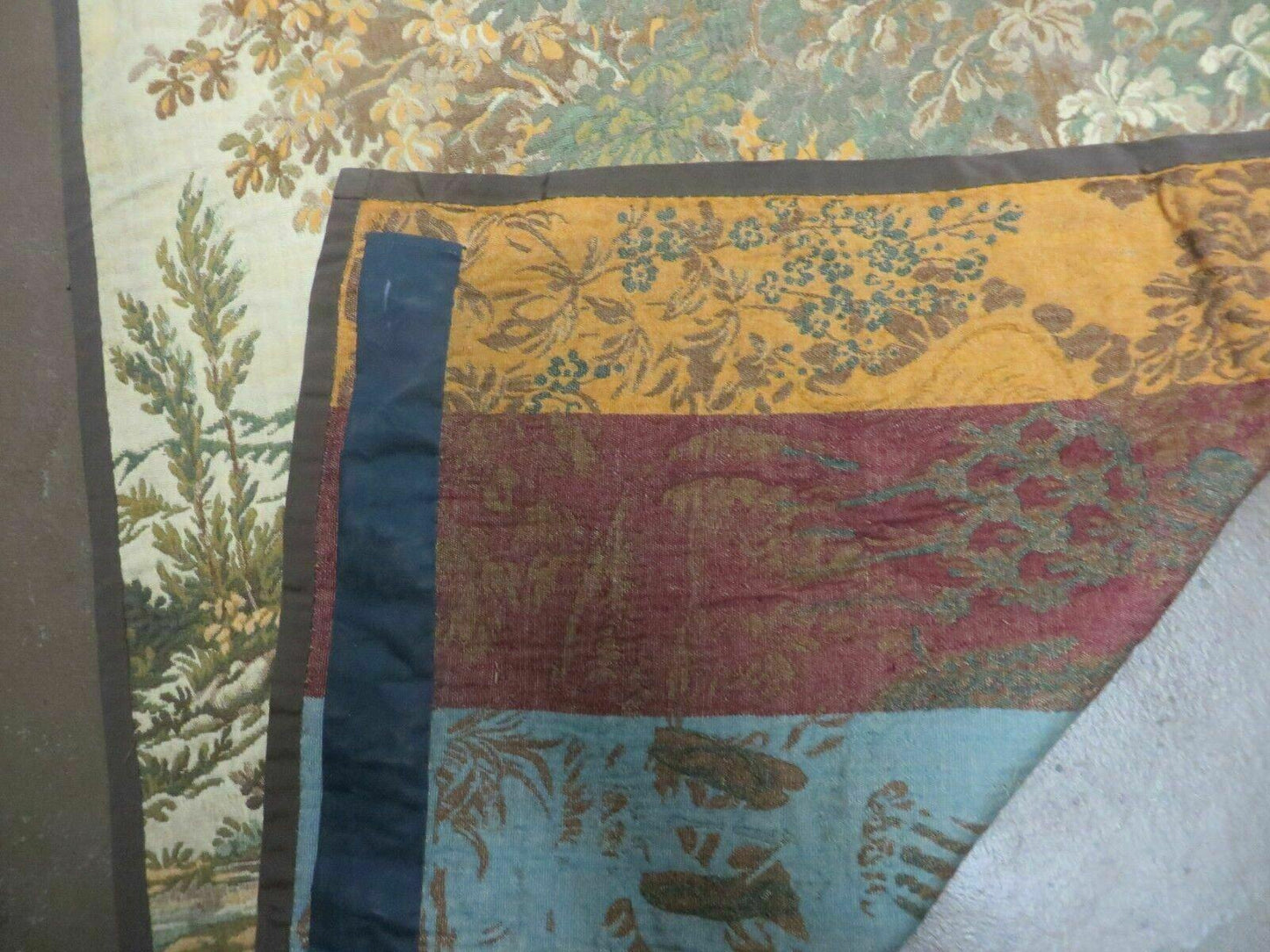 Belgian Hand Loomed Vintage Tapestry Victorian Design 41 By 56 Inches