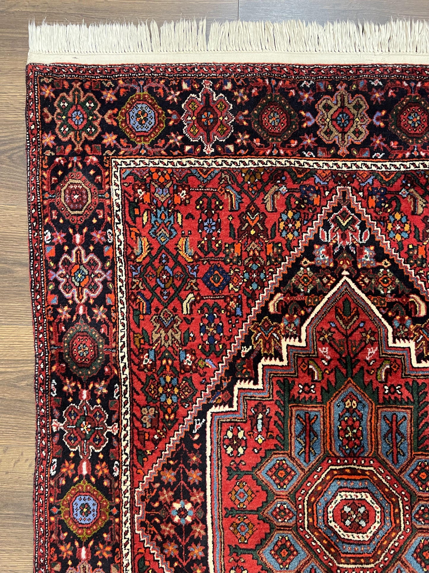 Persian Bidjar Rug 3x5 Ft Hand Knotted Wool Geometric Medallion Tribal Rug