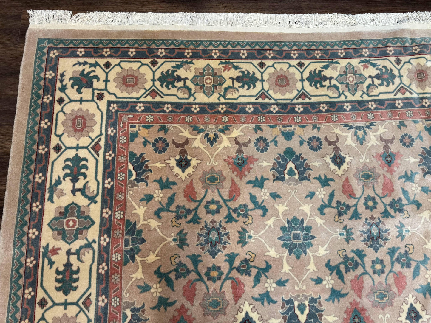 Palace Size Kerman Wool Rug 10x18 Hand Knotted Oversized Taupe Allover Pattern