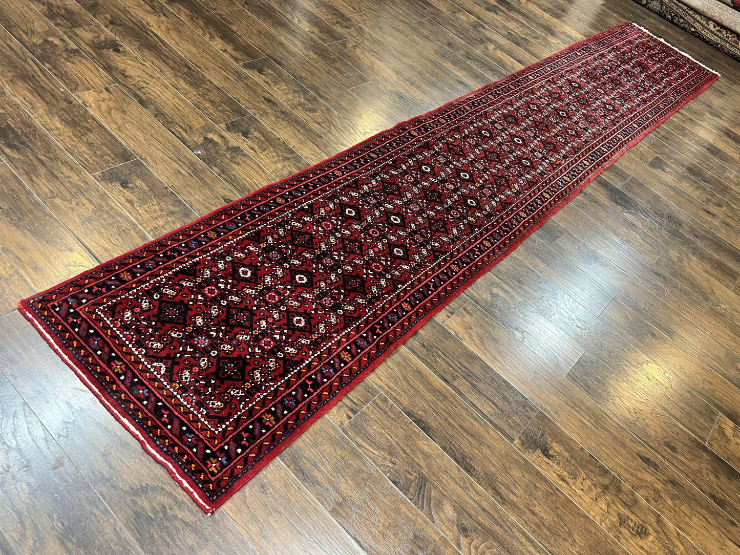 Persian Runner Rug 3x16 Wool Handmade Antique Hamadan Oriental Hallway Rug
