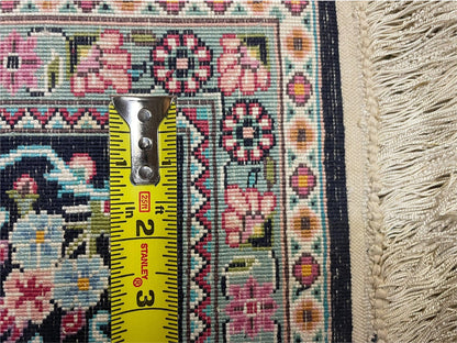 Turkish Silk Rug Vintage Hand Knotted 4x6