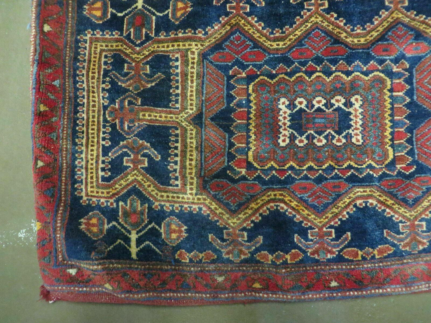 Antique Turkish Saddle Bag Rug Hand Made Tribal Wool 1950s Decor
