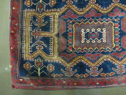 Antique Turkish Saddle Bag Rug Hand Made Tribal Wool 1950s Decor