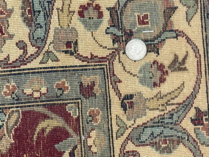 Persian Wool Rug 4x6 Floral Allover Vintage Plum And Ivory Handmade