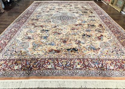 Karastan Rug 10x14 Persian Hunting Wool Pile Vintage Power Loomed In USA
