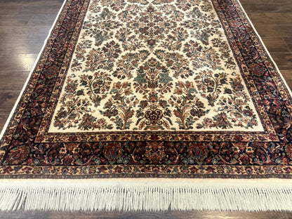 Karastan Rug Ivory Sarouk Wool 5.9x9 Vintage Original 700 Series