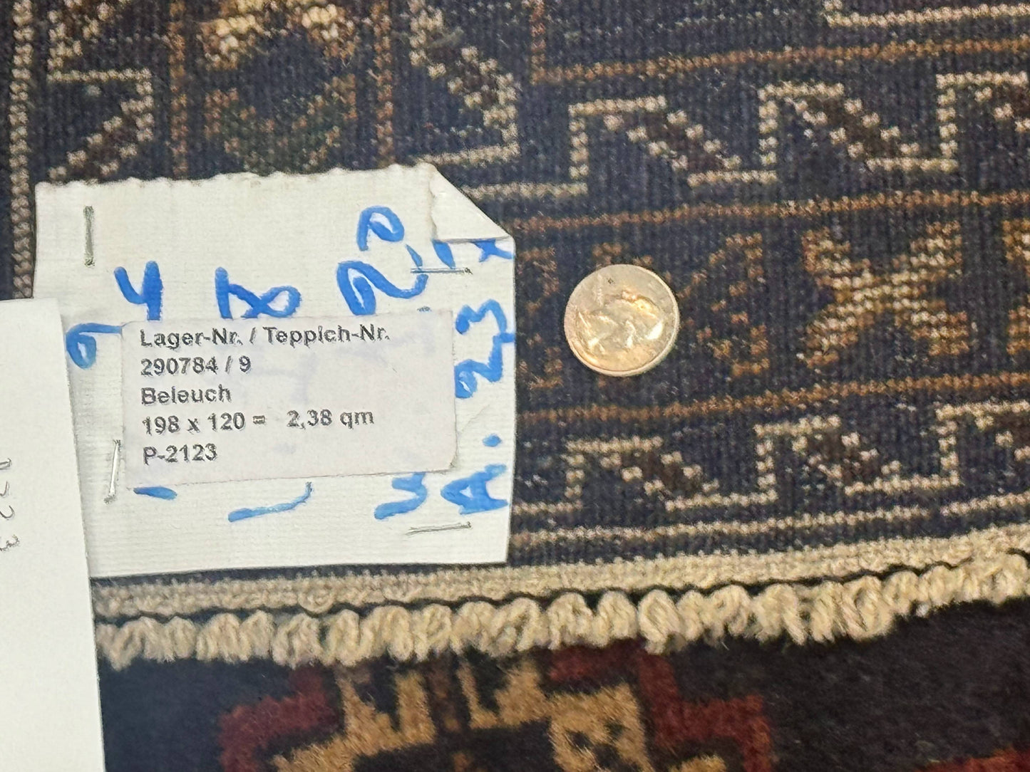 Afghan Balouch Rug Navy Blue 4x6 Handwoven Handmade Contemporary Wool Accent