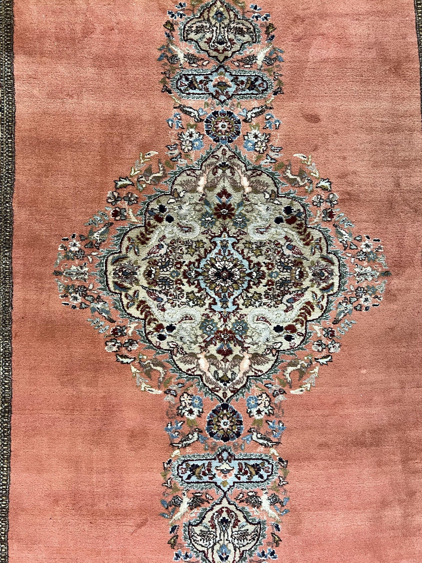 Persian Tabriz Rug Hand Knotted Wool Vintage Carpet 10x13 With Birds And Animal Motifs