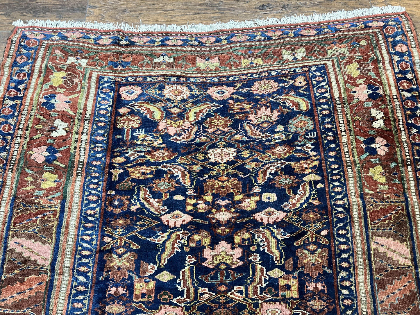 Caucasian Kalegy Rug 6x11 Hand Knotted Wool Runner Navy Blue Tribal Antique Carpet