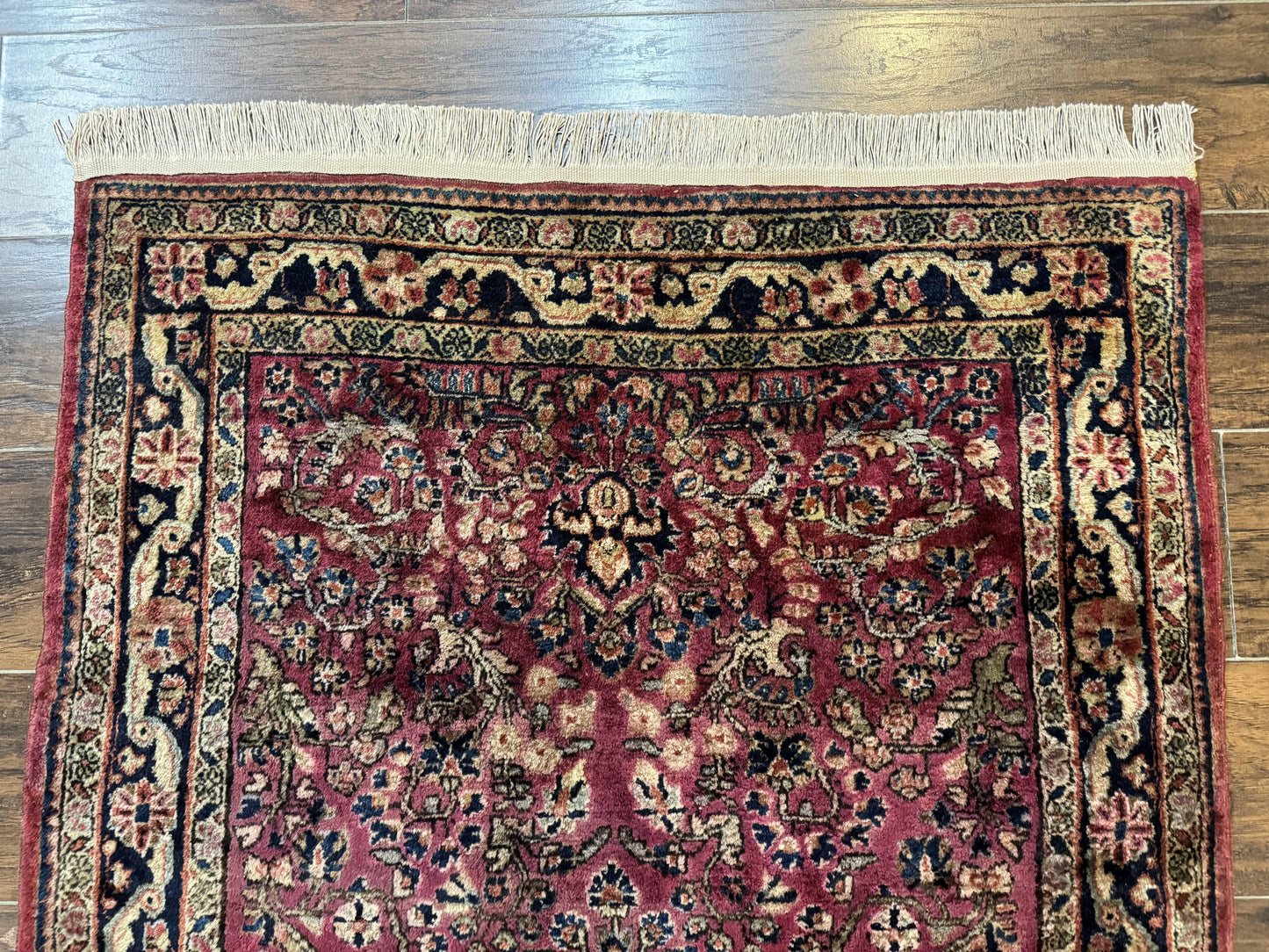 Persian Sarouk Rug 3x5 Antique Carpet With Medallion Field