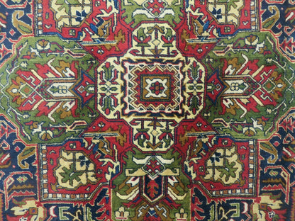 Persian Tabriz Rug Hand Knotted Wool 9 Ft 7 In By 12 Ft 8 In Vintage Geometric Medallion